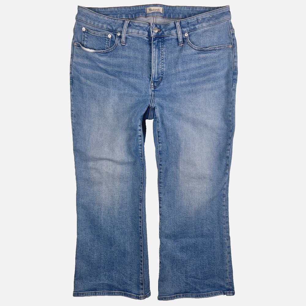 Madewell Jeans 18 W Mid Rise Kick Out Crop Cropped Ankle Flare Plus Size Classic